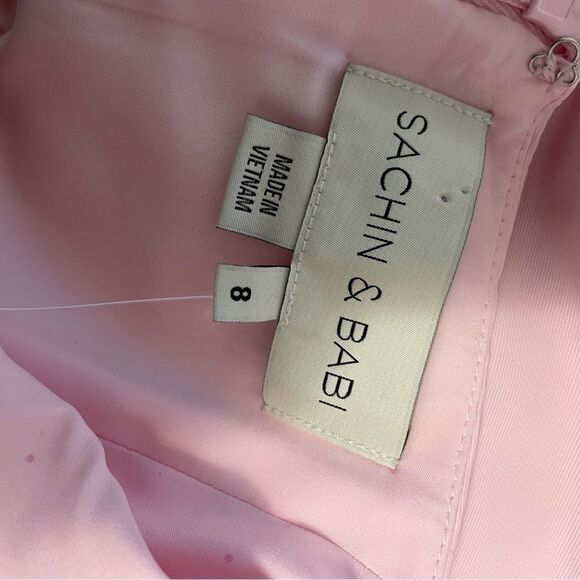 Sachin & Babi Blaine Taffeta Square Neck Sleeveless Pocket Dress Pink Size 8 NWT - Picture 7 of 8
